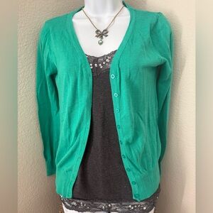 Teal Cardigan Sweater
